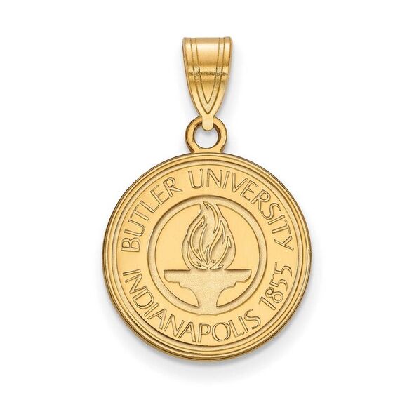 14k Gold Plated Silver Butler U Medium Crest Pendant - Picture 1 of 3